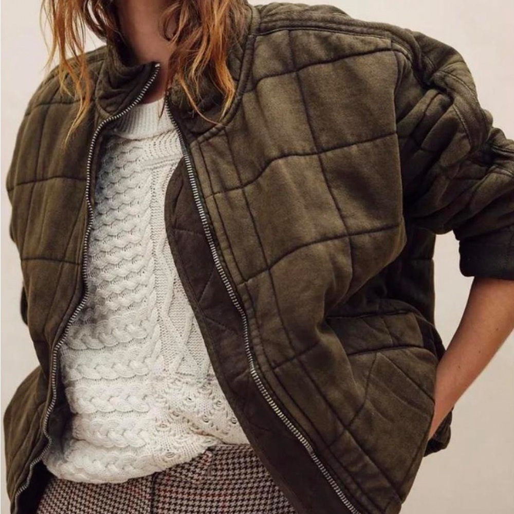 Free People Quilted Dolman Jacket